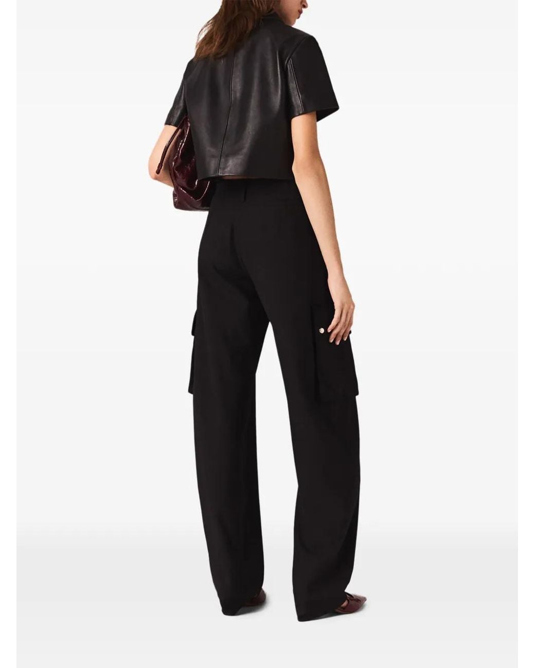 Maje Black Buckled Cargo Pants