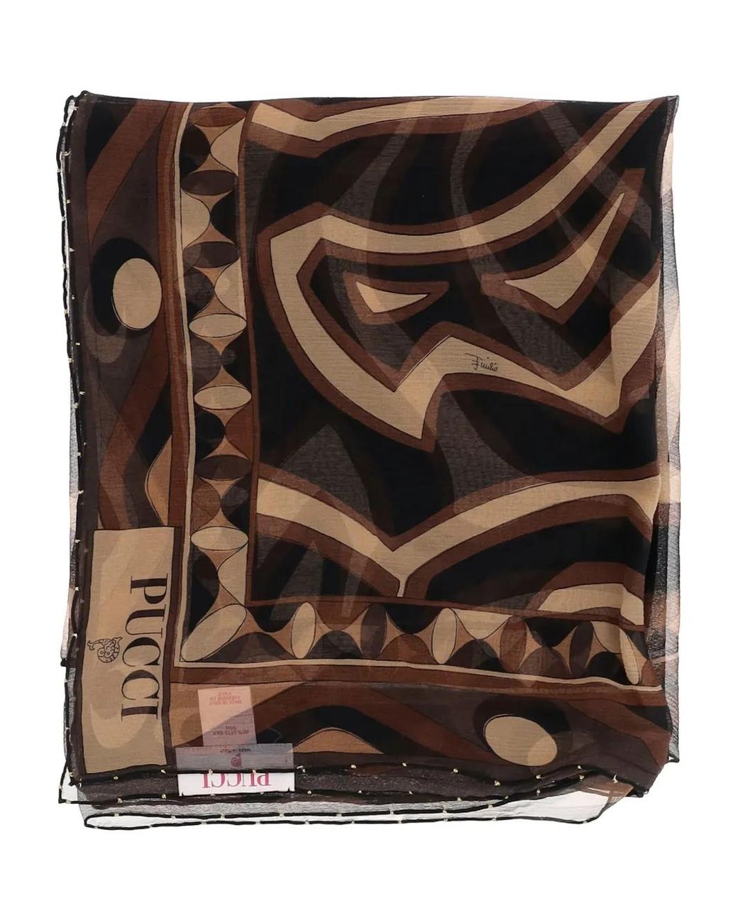 Emilio Pucci Red Printed Silk Scarf