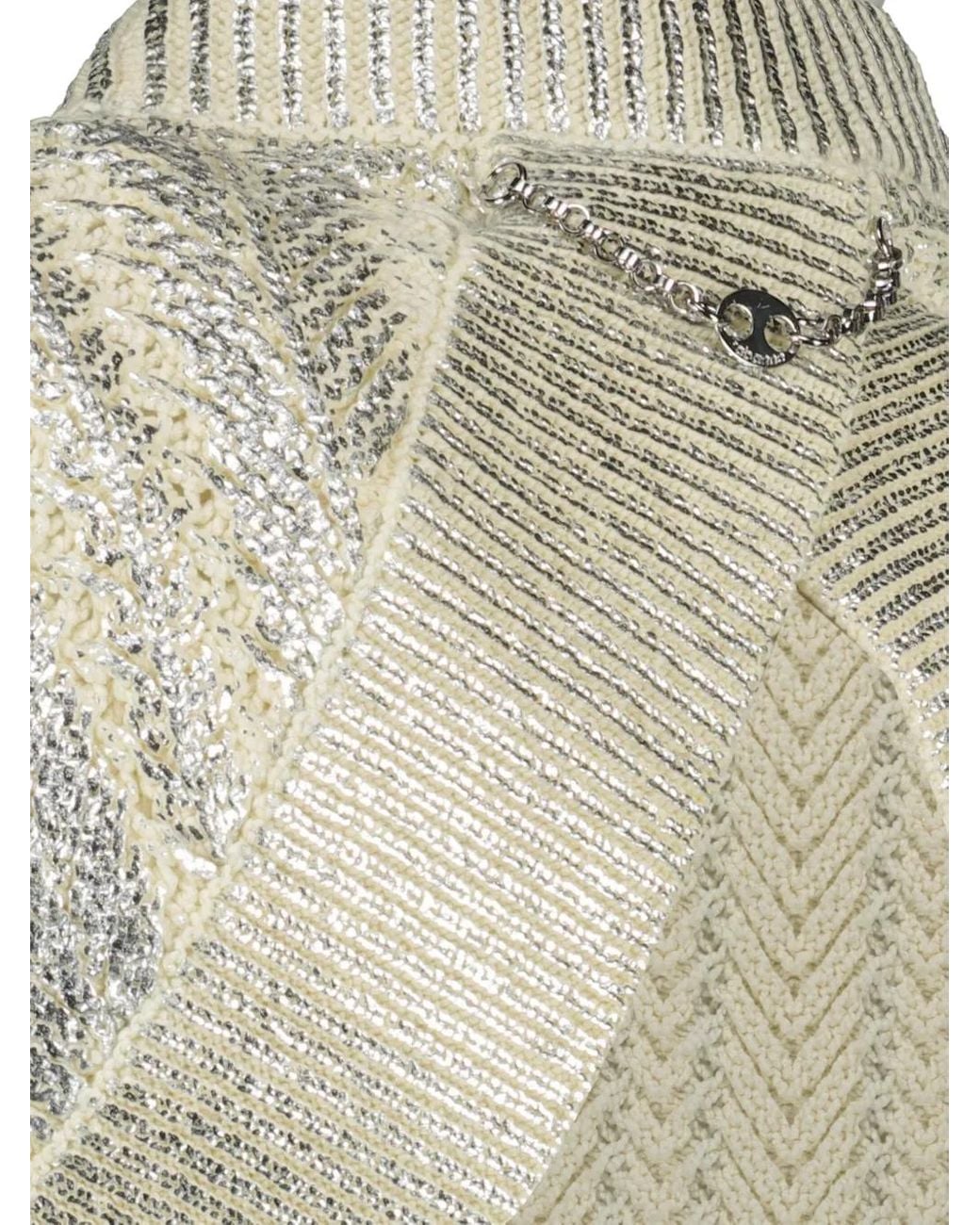 Rabanne Natural Textured-Knit Sleeveless Top