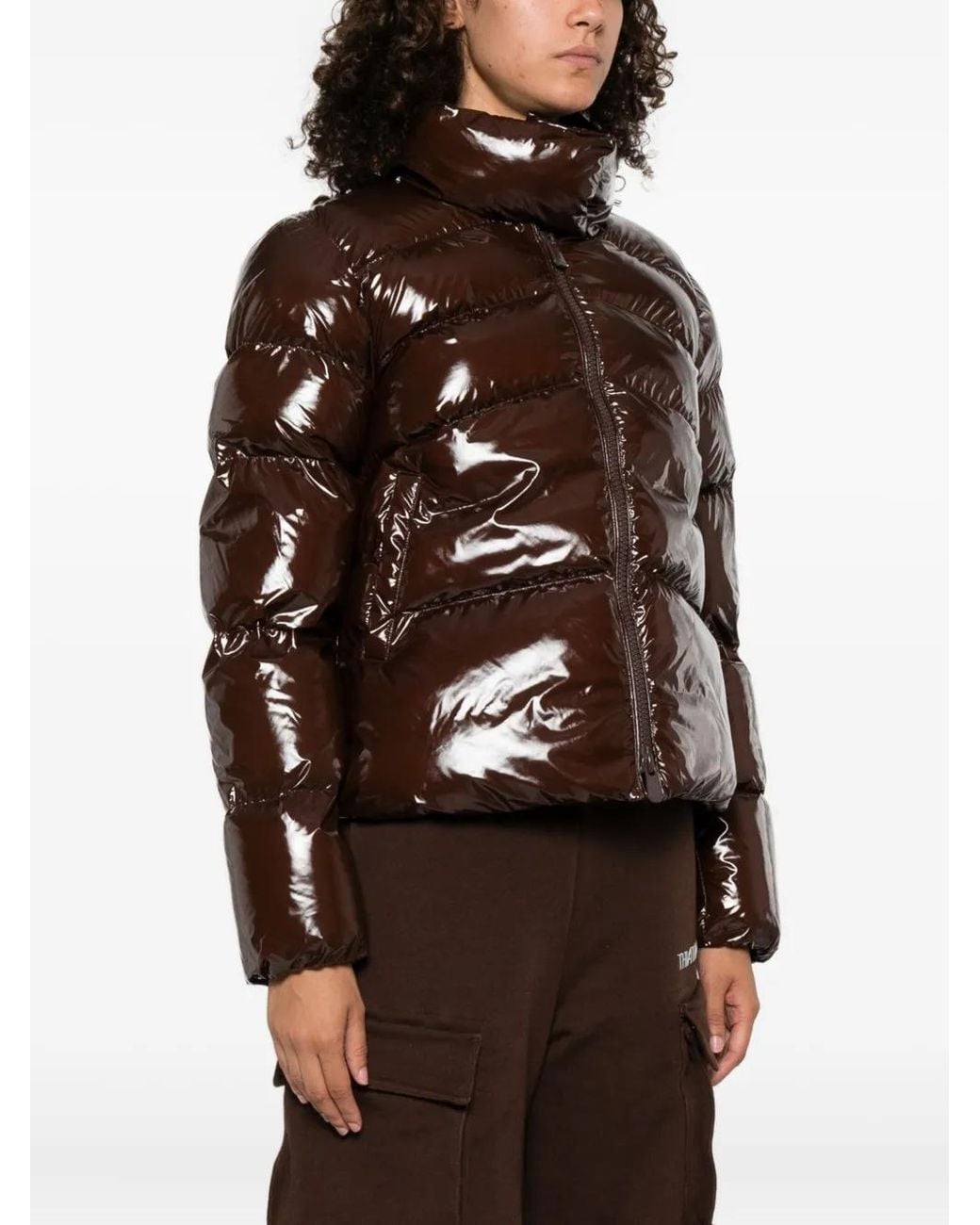 Pinko Brown 'Mirco' Short Down Jacket