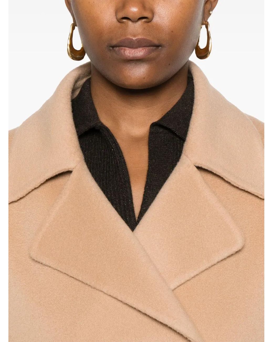 Fabiana Filippi Natural Double-Breasted Coat