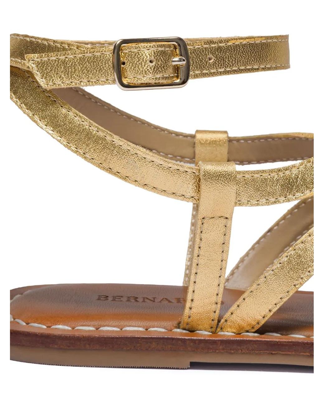 Bernardo Natural Mallorie Strappy Ankle-Buckle Sandals
