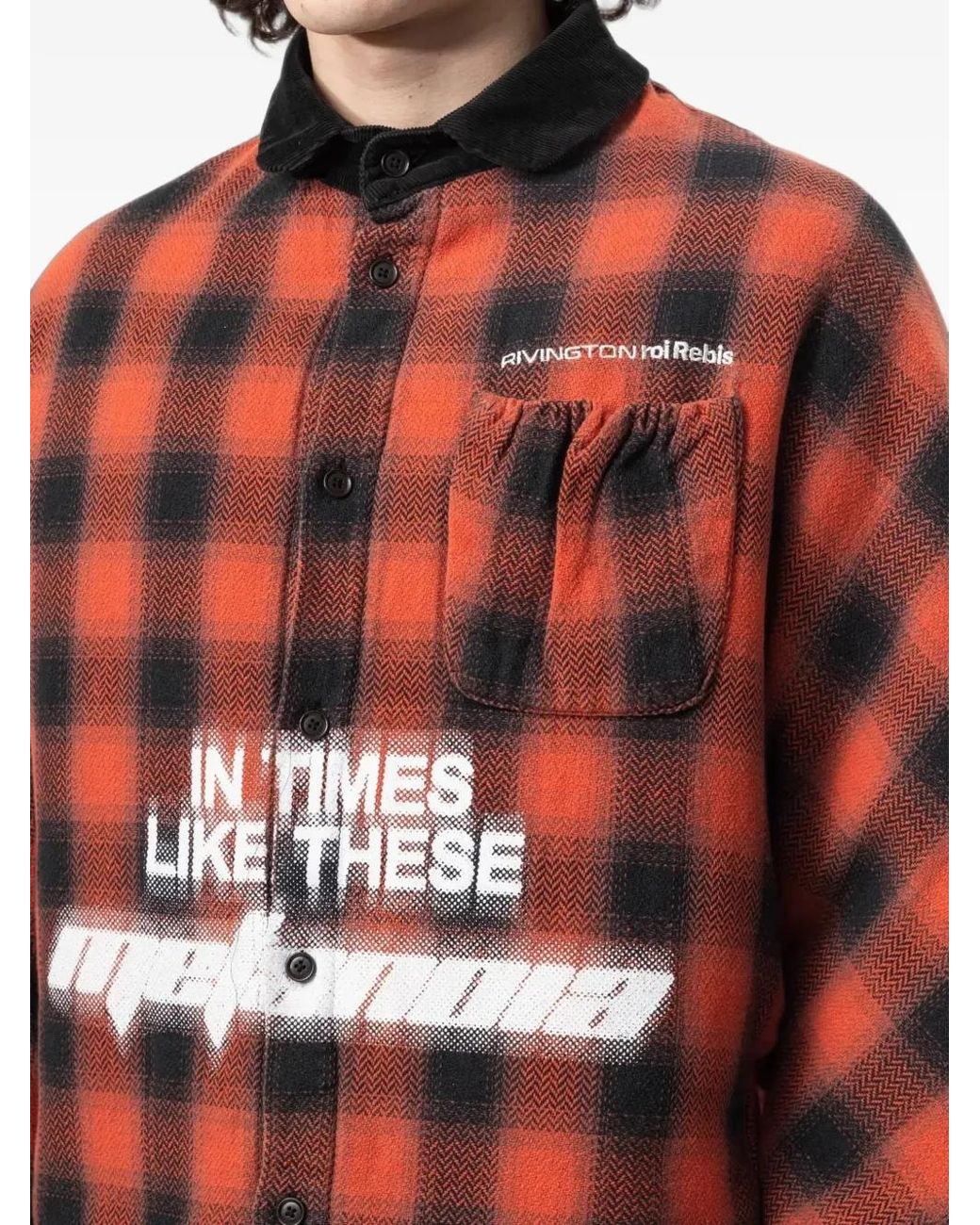 RRR123 Red In Times Like These Abraxas Check Shirt for men
