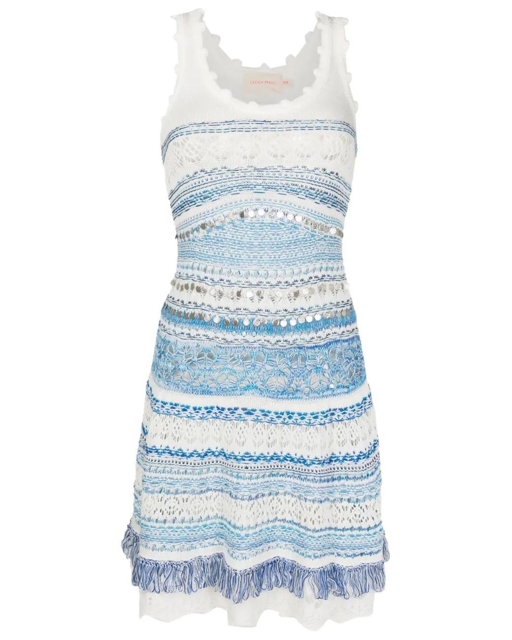 Cecilia Prado Ftima Crochet-Knit Dress in Blue | Lyst