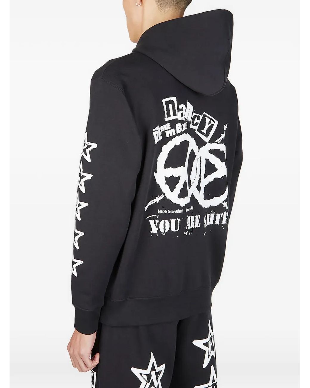 Nancy Black Logo-Print Hoodie for men