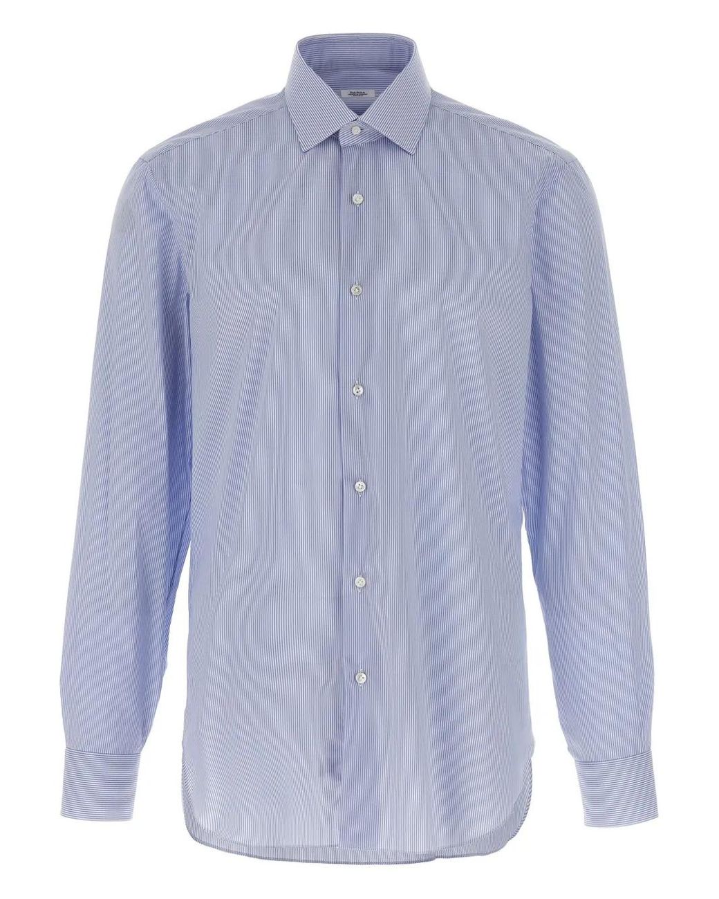 Barba Napoli Blue Striped Button-Up Shirt for men
