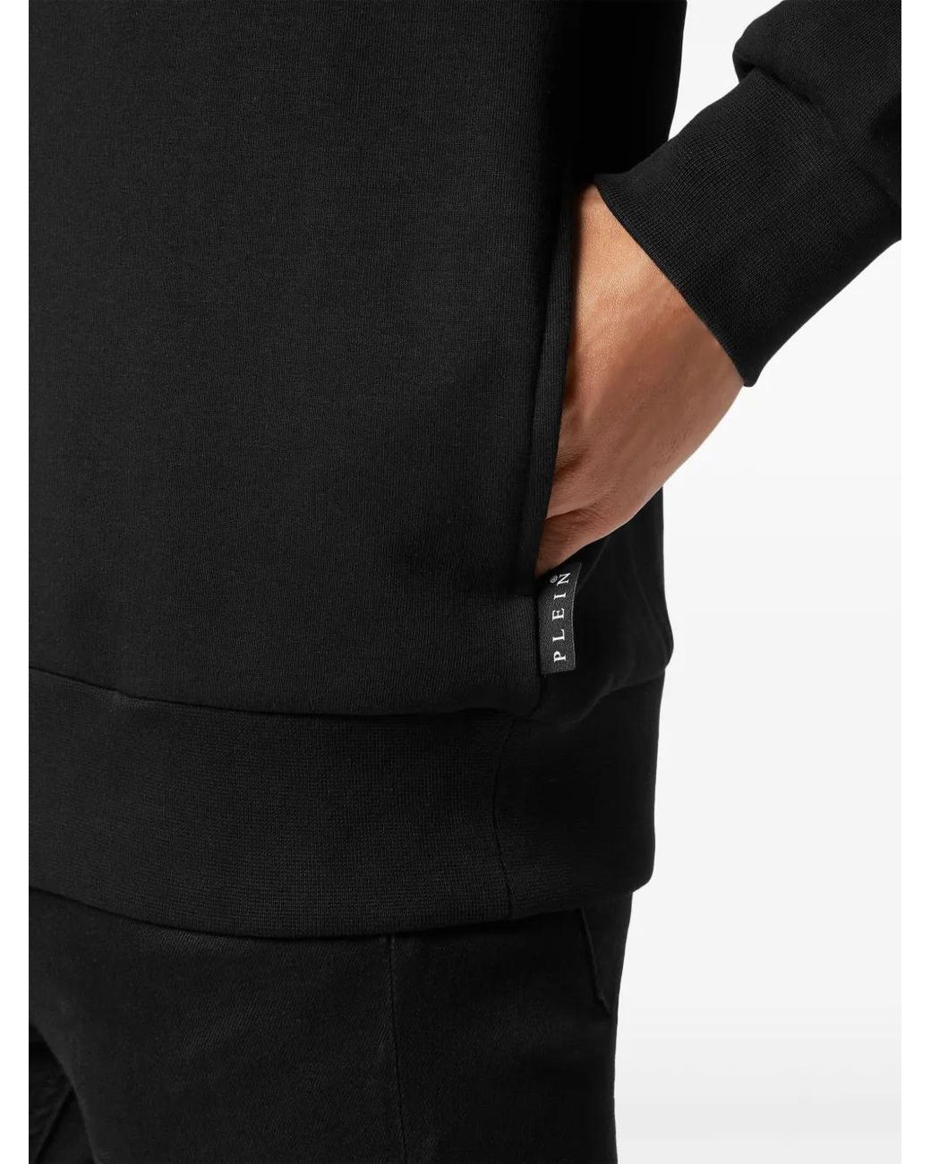 Philipp Plein Black Gothic Plein-Print Hoodie for men