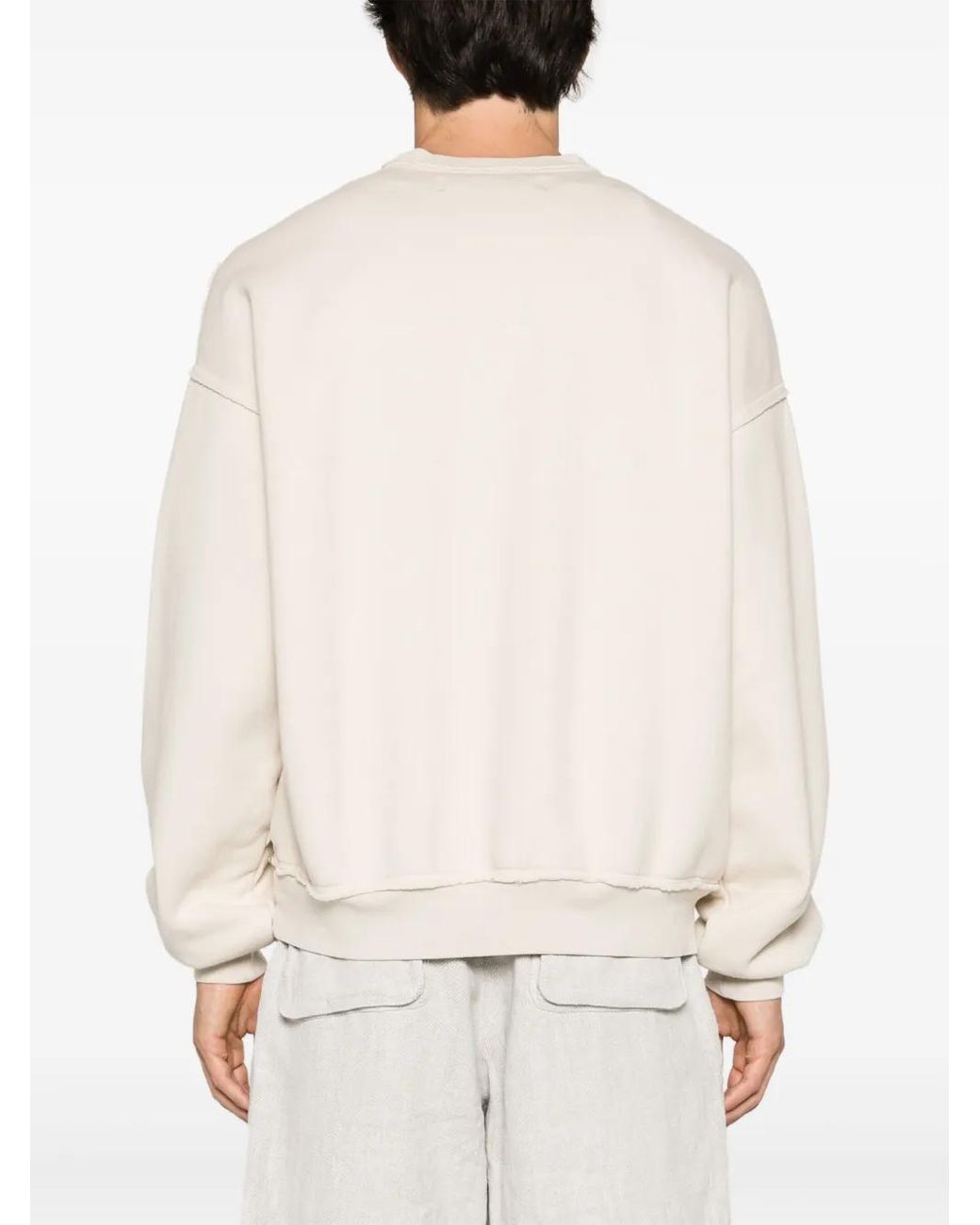 M I S B H V White Logo-Print Cotton Sweatshirt for men