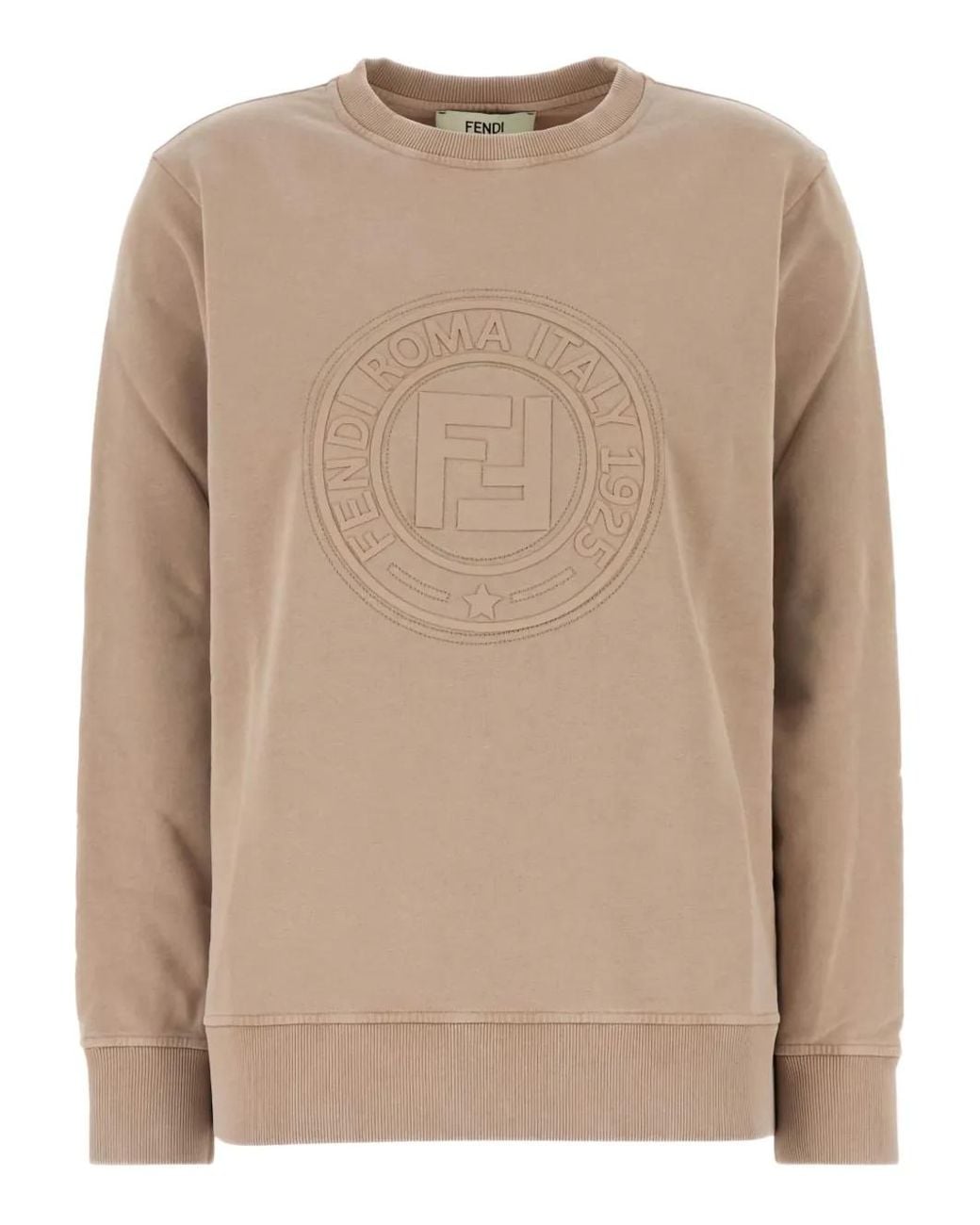 Fendi Natural Cappuccino Cotton Oversize Sweatshirt