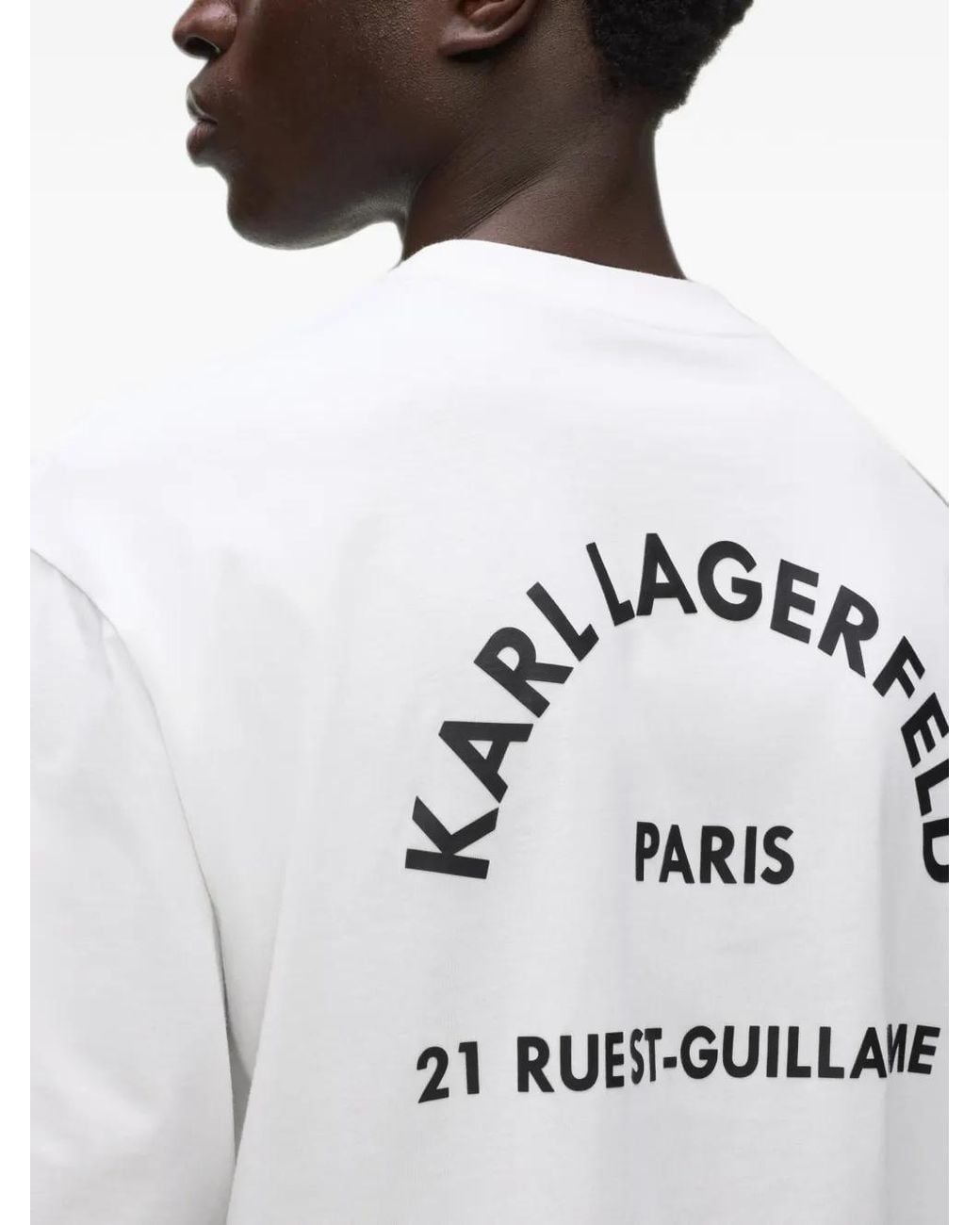 Karl Lagerfeld White 21 Rue St-Guillaume Double-Collar T-Shirt for men