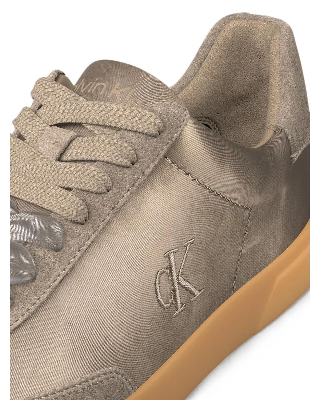 Calvin Klein Brown Logo-Embroidered Sneakers
