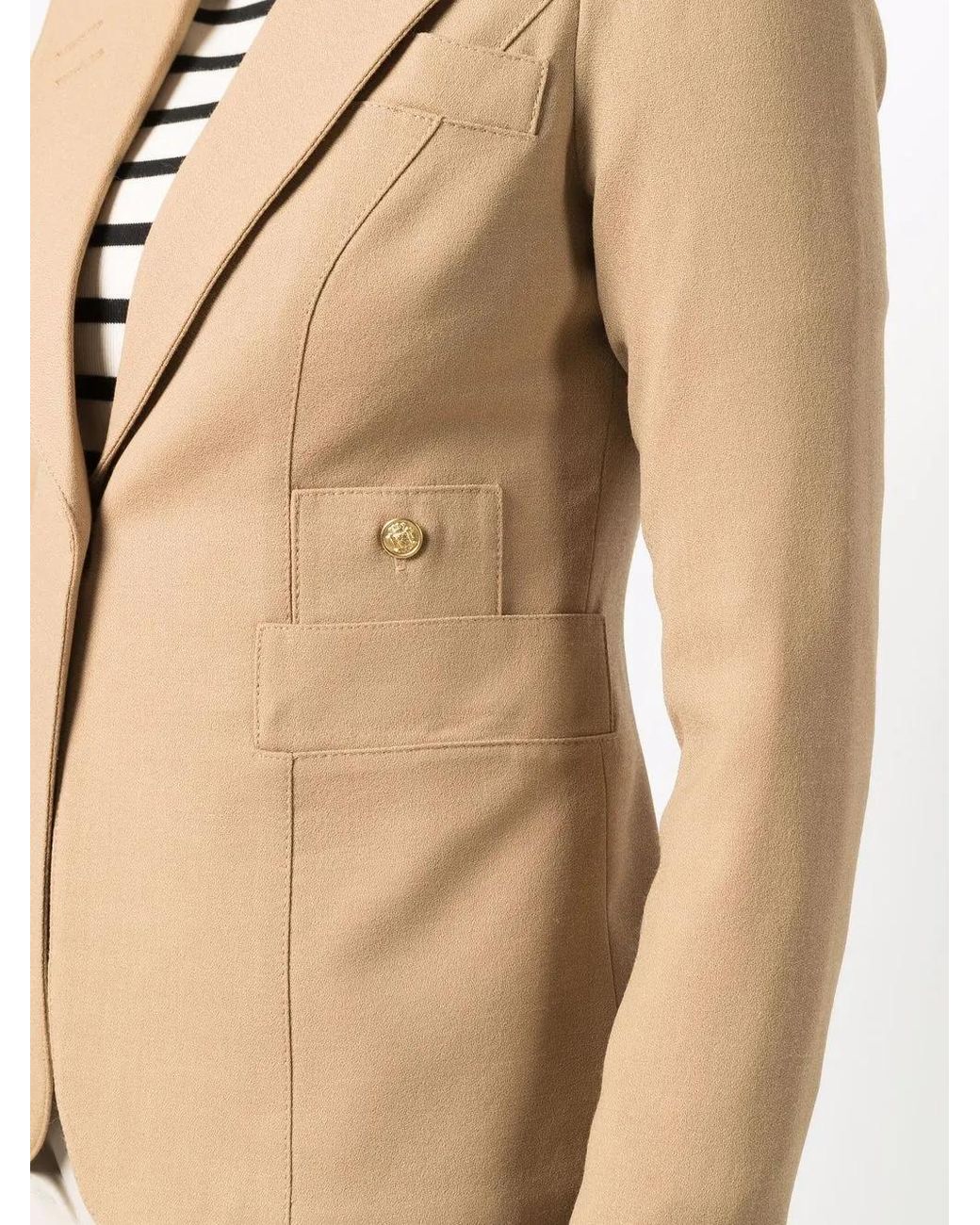 Smythe Natural Peak-Lapels Single-Breasted Blazer