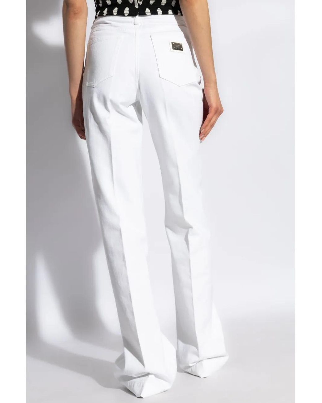 Dolce & Gabbana White Jeans With Flared Legs