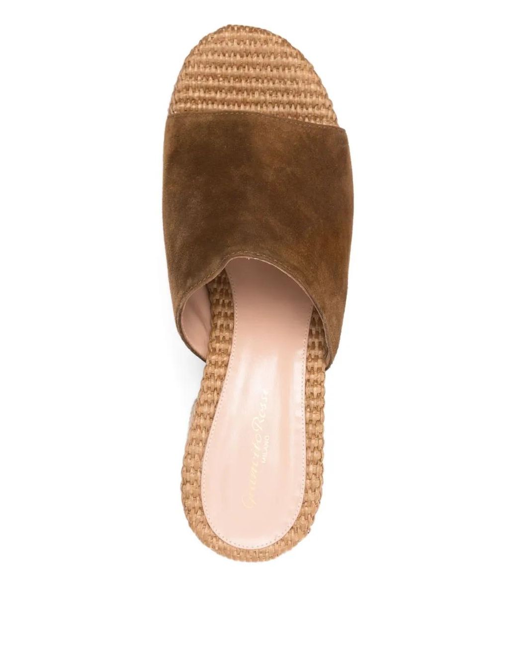 Gianvito Rossi Brown Platform Suede Mule Sandals