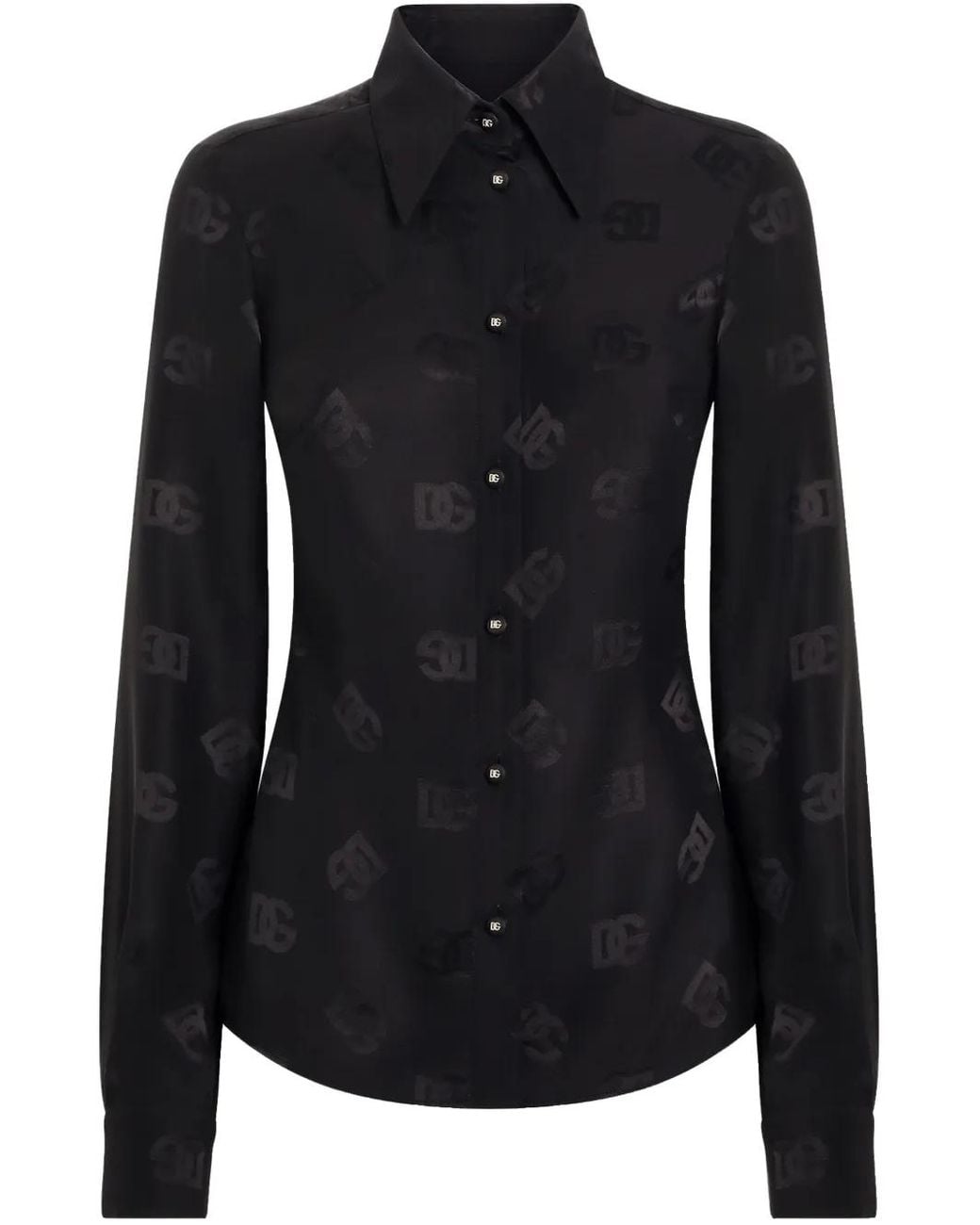 Dolce & Gabbana Black Logo Jacquard Shirt