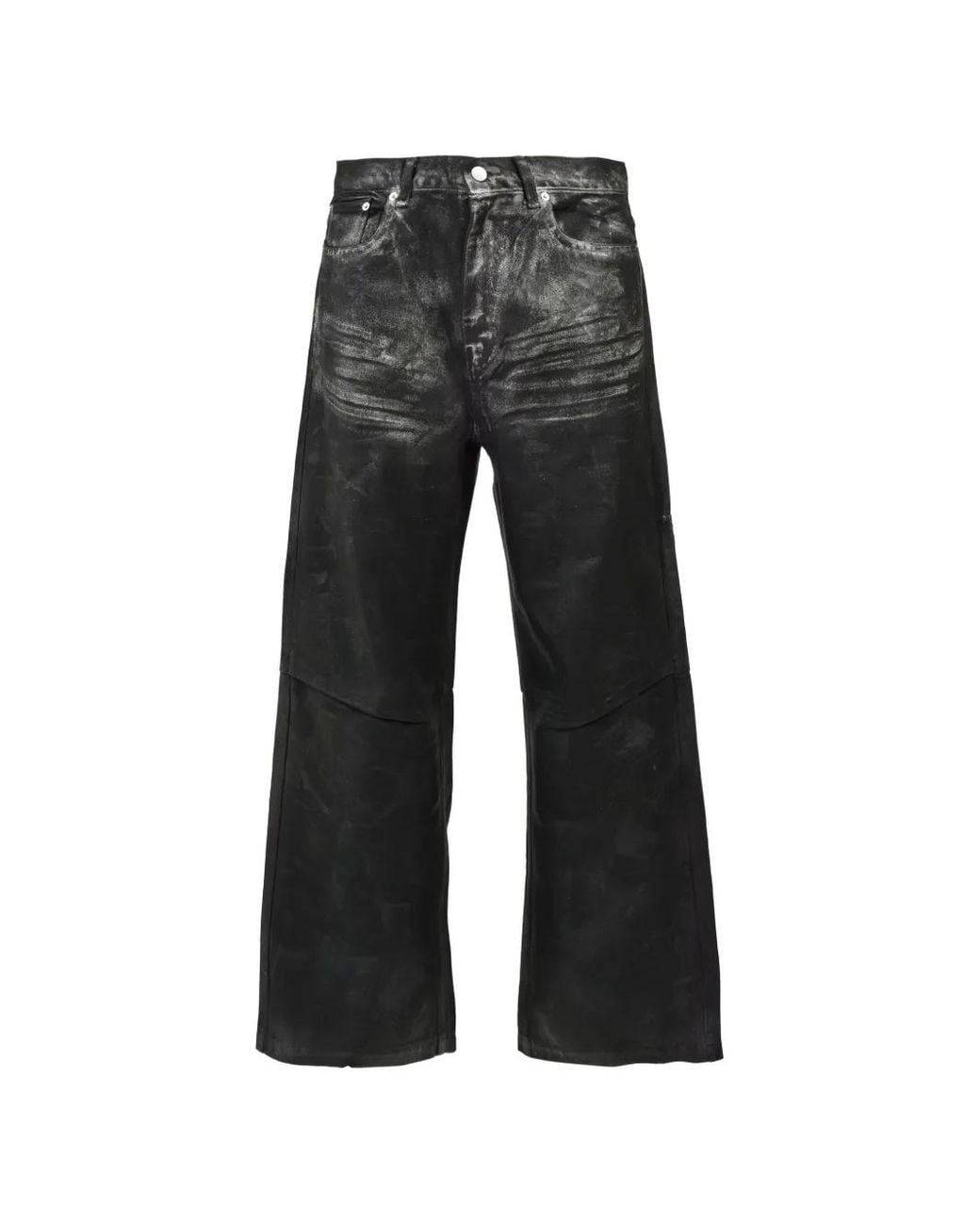 BREATH Black Coated Distressed Jeans for men