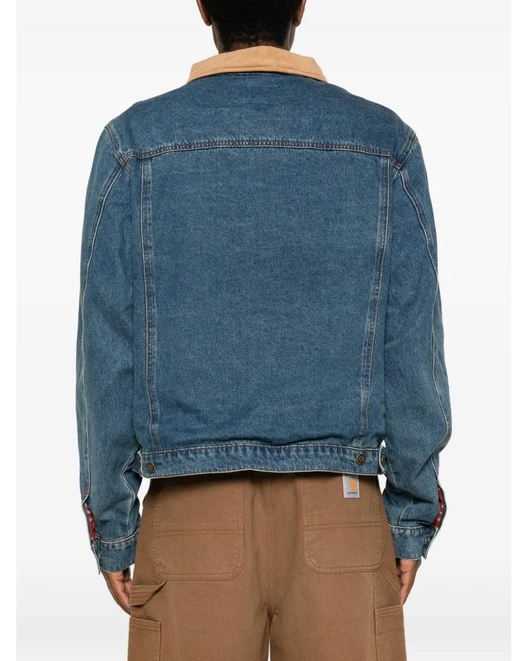 One Of These Days Blue Veste En Jean À Col Côtelé for men