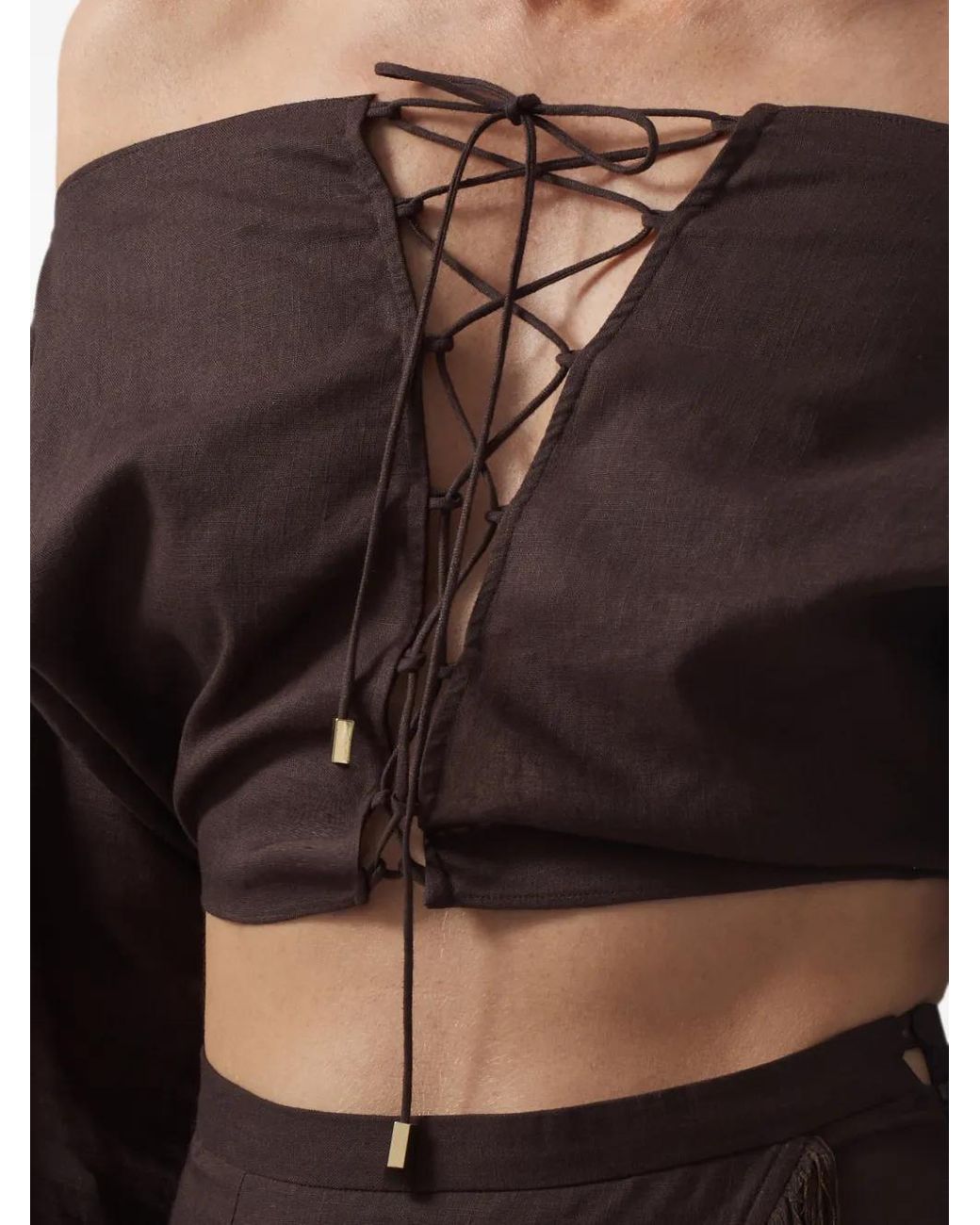 Taller Marmo Black Blouse Mila Desert À Lacets