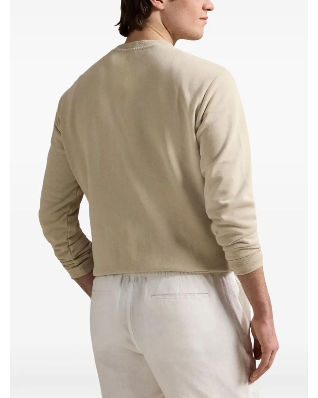 Polo Ralph Lauren White Round Neck Classic Sweatshirt for men