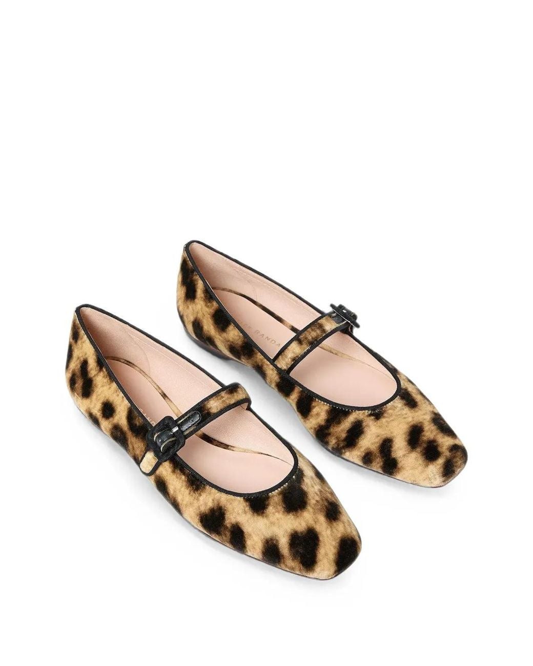 Loeffler Randall Brown Mary Jane Leopard-Print Ballet Flats
