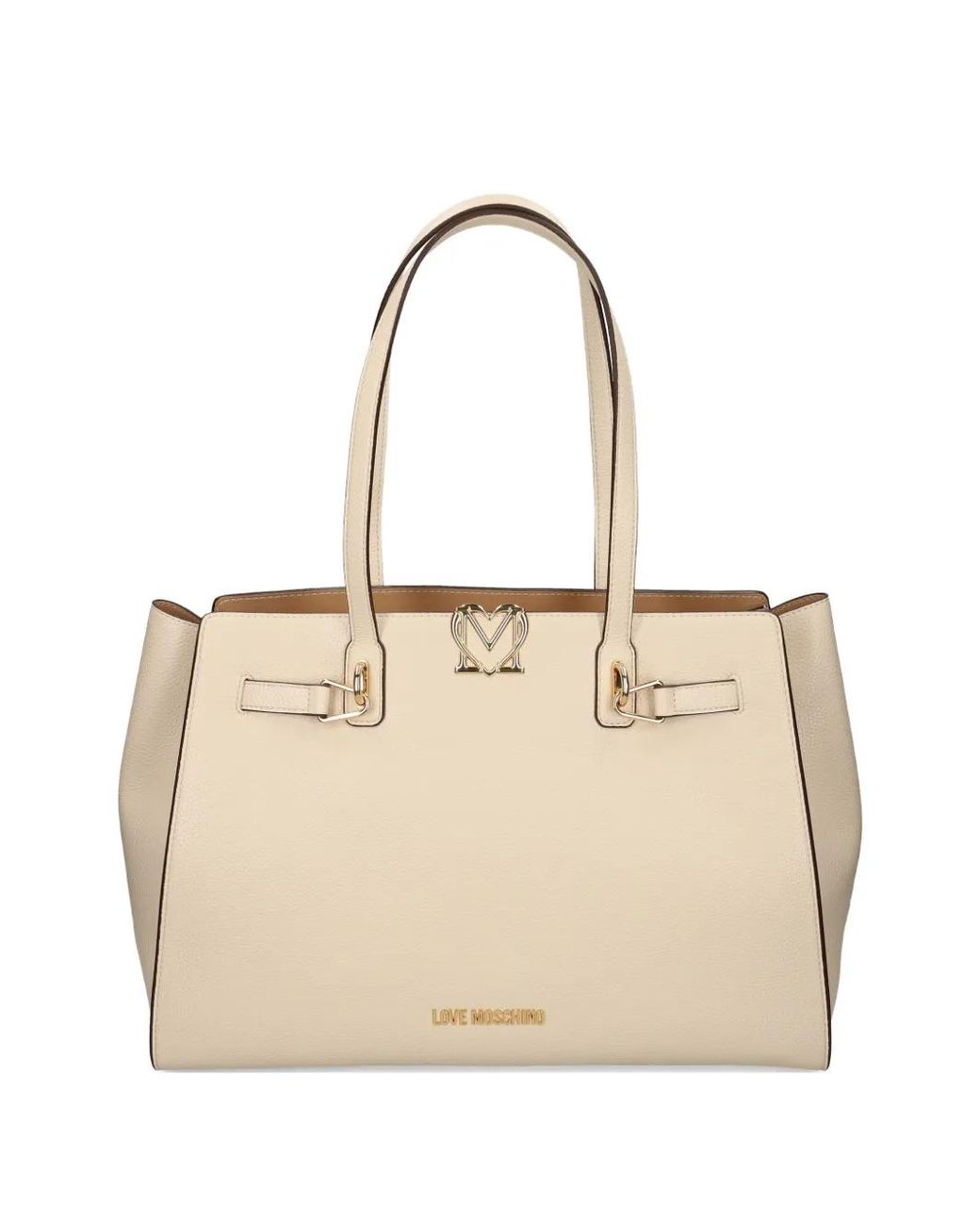 Love Moschino Natural Logo-Detail Tote Bag
