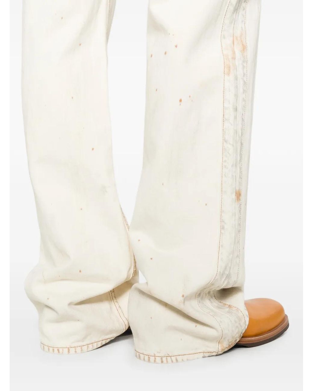 Rhude Gerafelde Jeans in het White voor heren
