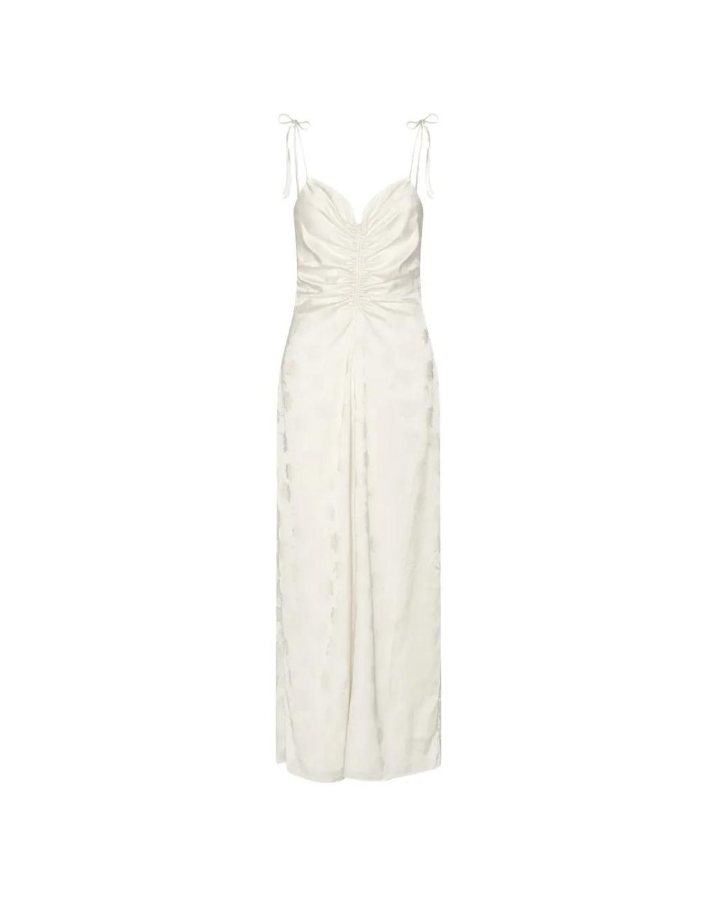 ROTATE BIRGER CHRISTENSEN White Robe-Nuisette Longue À Design Drapé