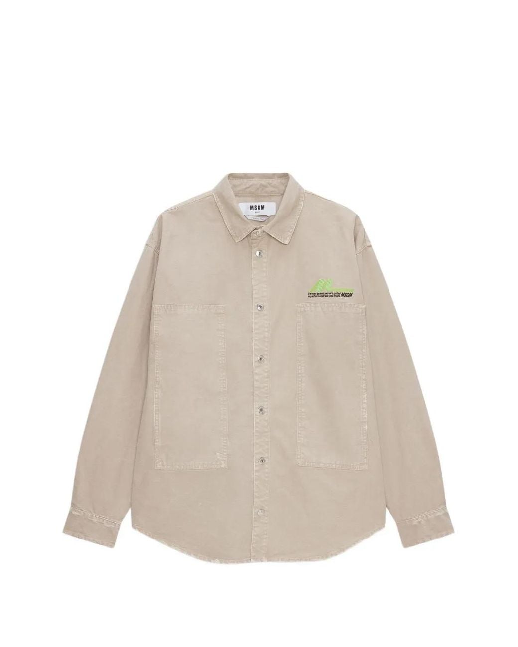 Camicia Con Taschino di MSGM in Natural da Uomo