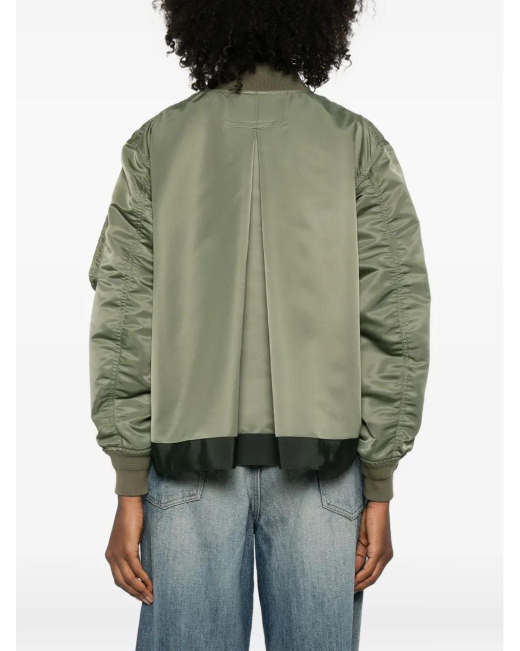 Sacai Green Nylon Bomber Jacket