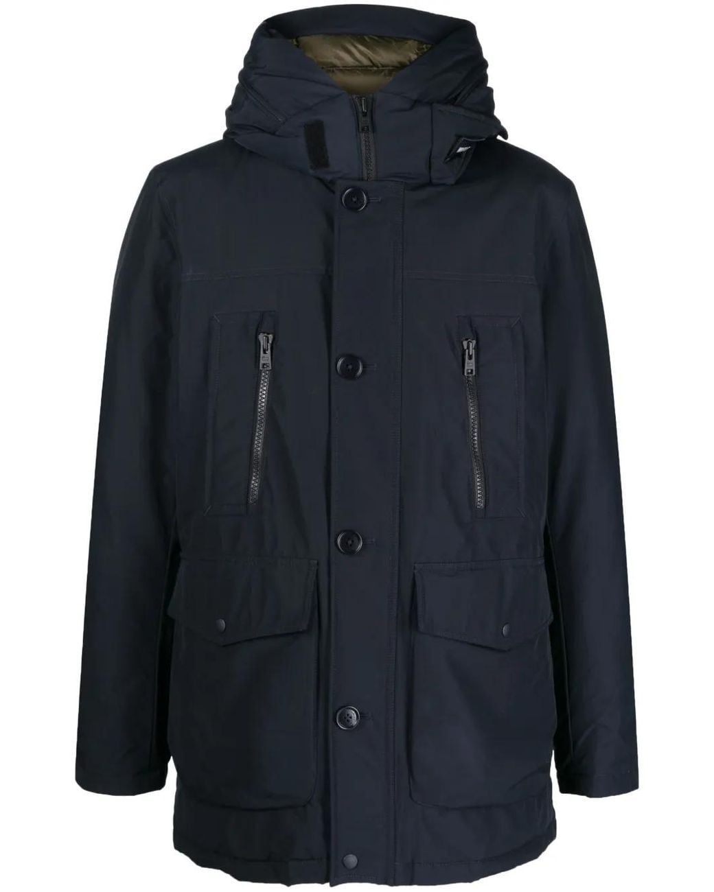 Woolrich Blue Dark Oversize Coat for men