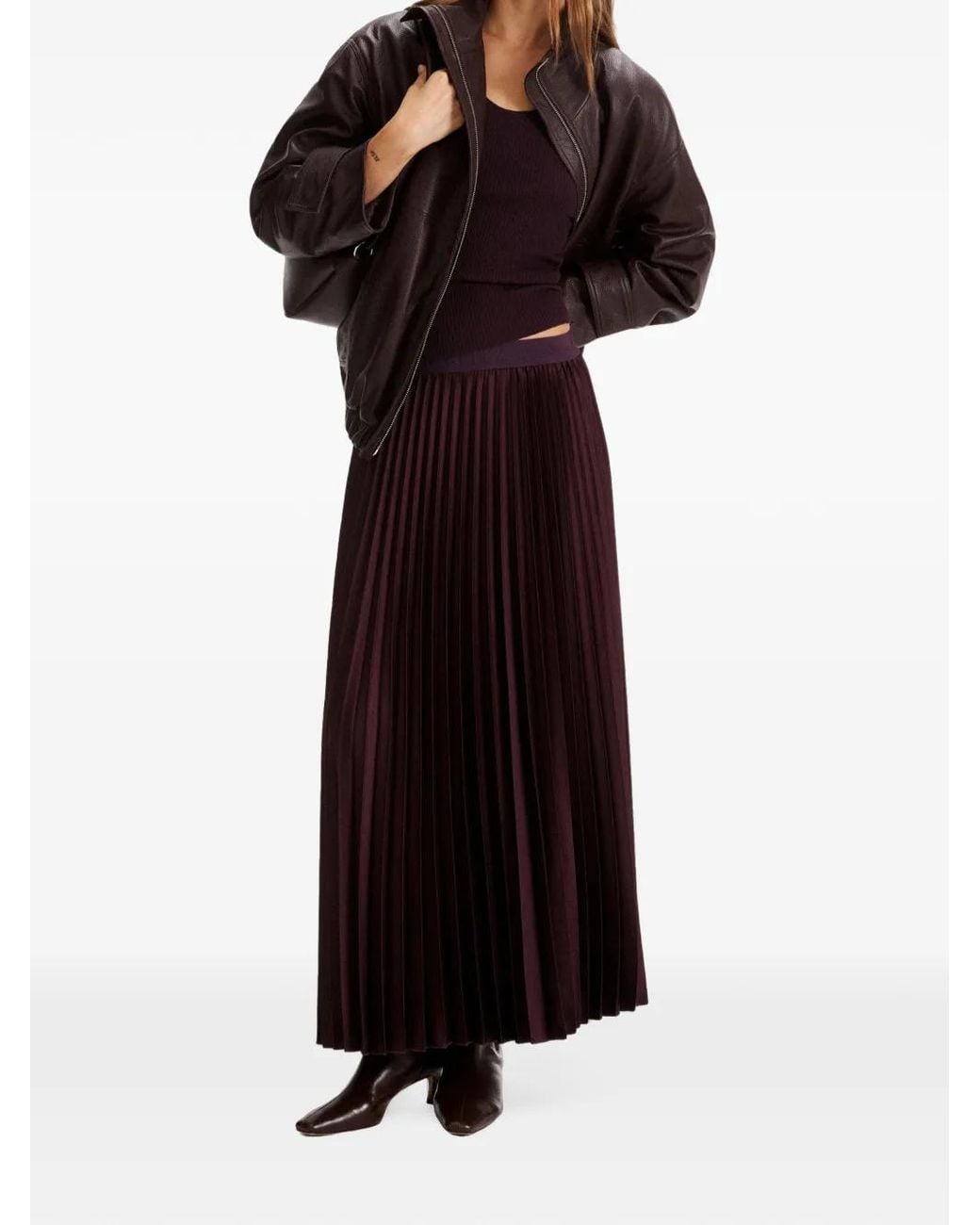 Marella Black Mllesodo Pleated Midi Skirt