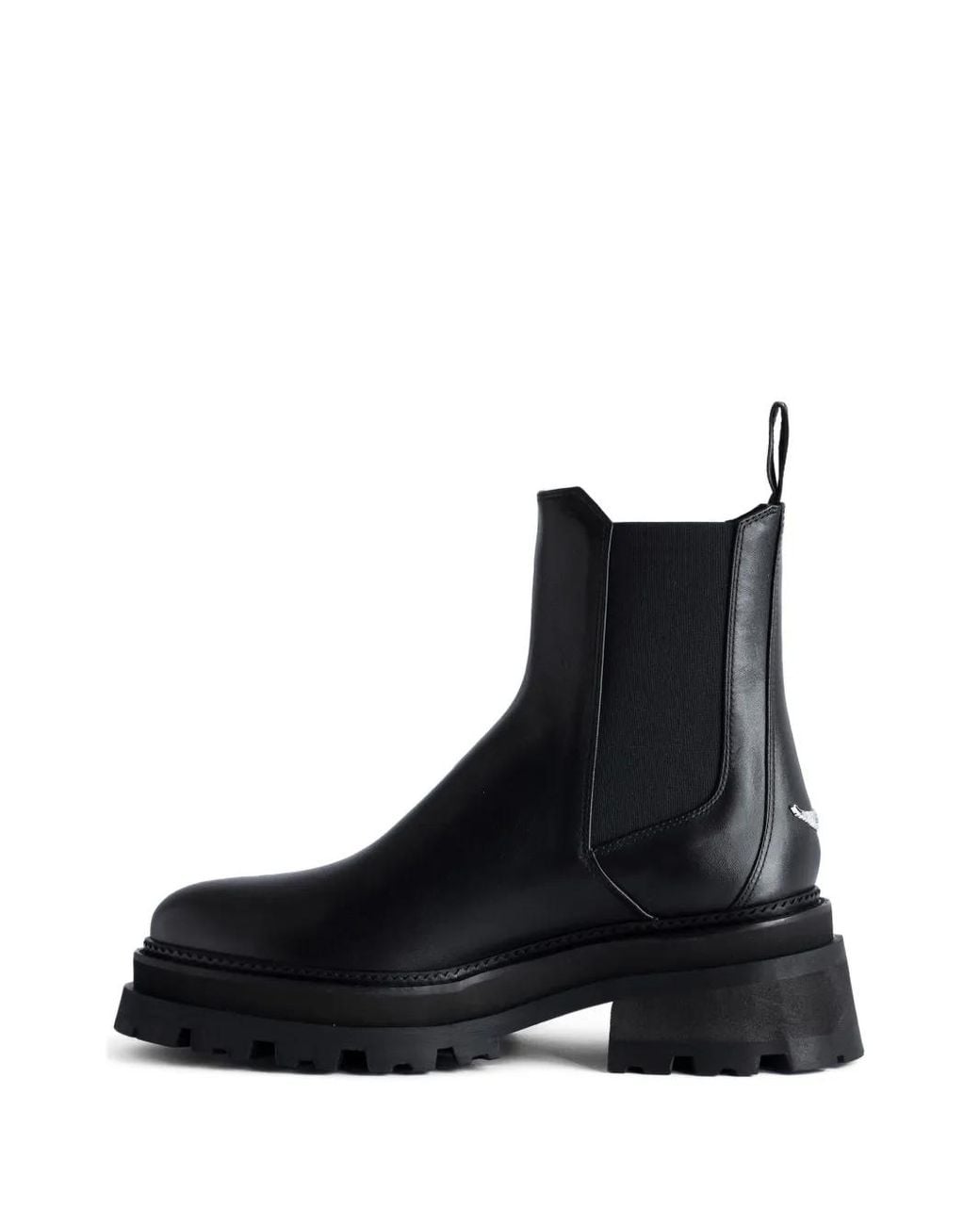 Zadig & Voltaire Black Ride Logo-Plaque Leather Chelsea Boots