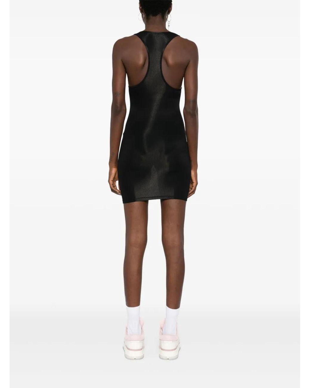 Maison Close Black Mini La Femme Amazone Ribbed Dress