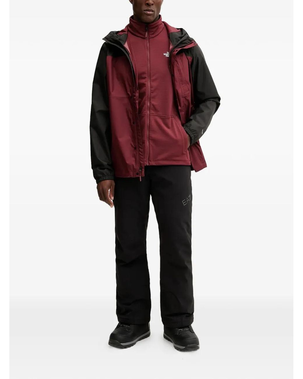 The North Face Red Hooded Colourblock Performance Jacket for men