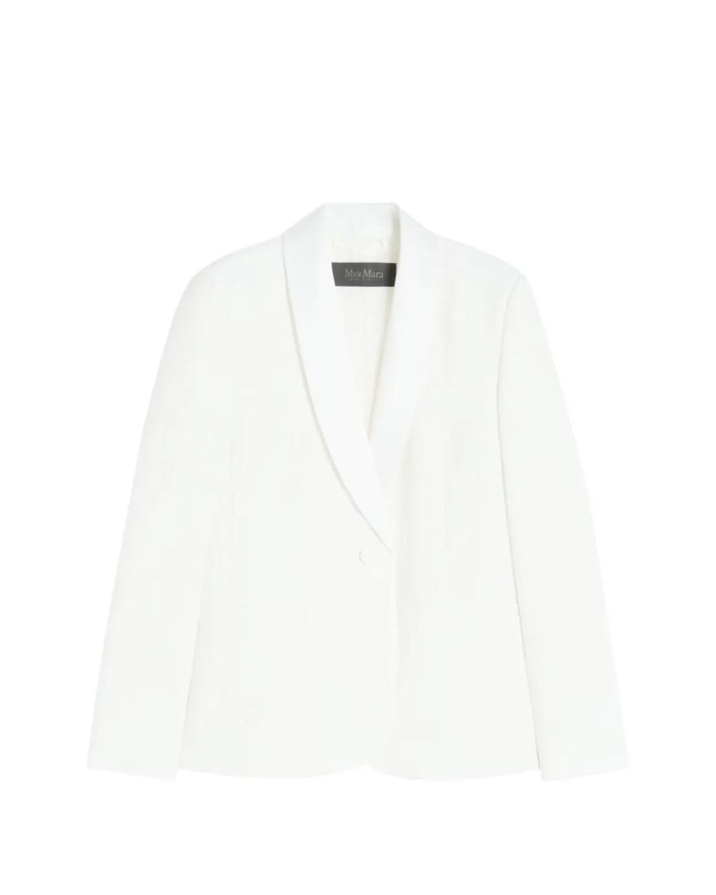 Max Mara White Cady Tuxedo Shawl-Lapel Single-Breasted Blazer