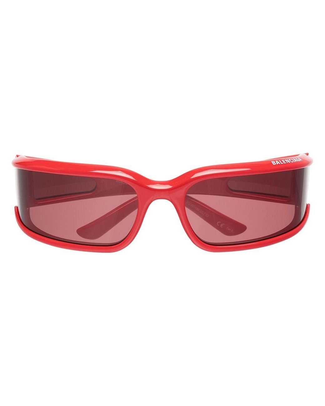 Balenciaga Wraparound Sunglasses in Red | Lyst