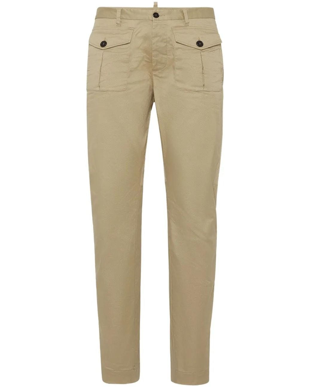 DSquared² Natural Cotton Tapered Trousers for men