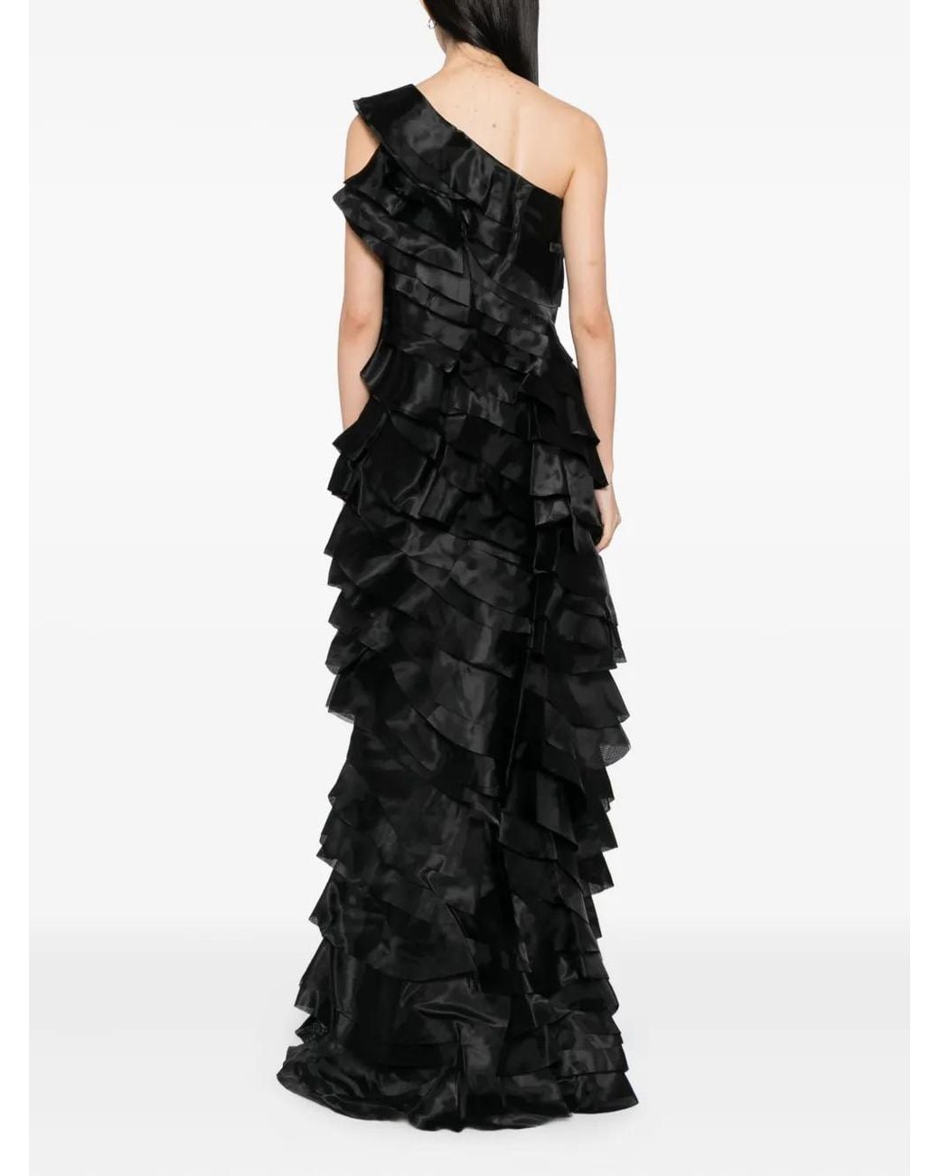 Saiid Kobeisy Black Layered Organza Dress