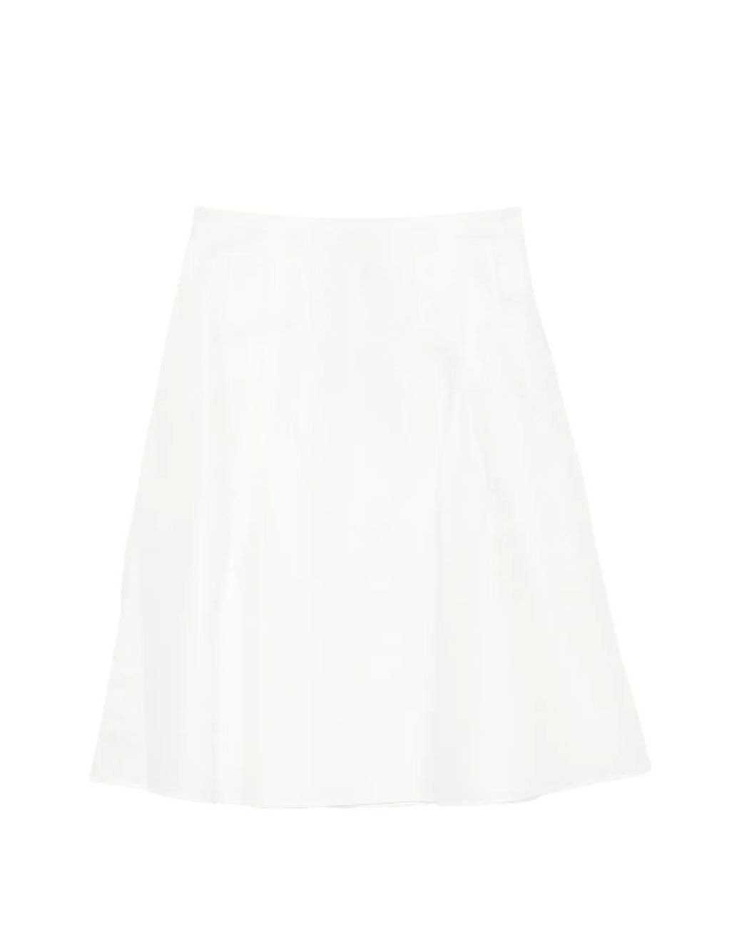 Paloma Wool White Dimi Pleated-Detail Midi Skirt