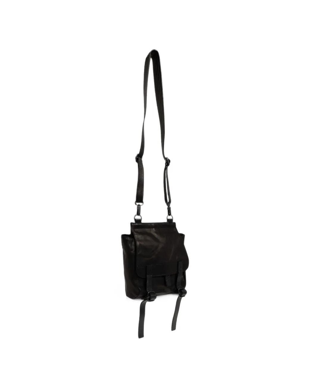Yohji Yamamoto Black Buckle-Detail Leather Shoulder Bag for men