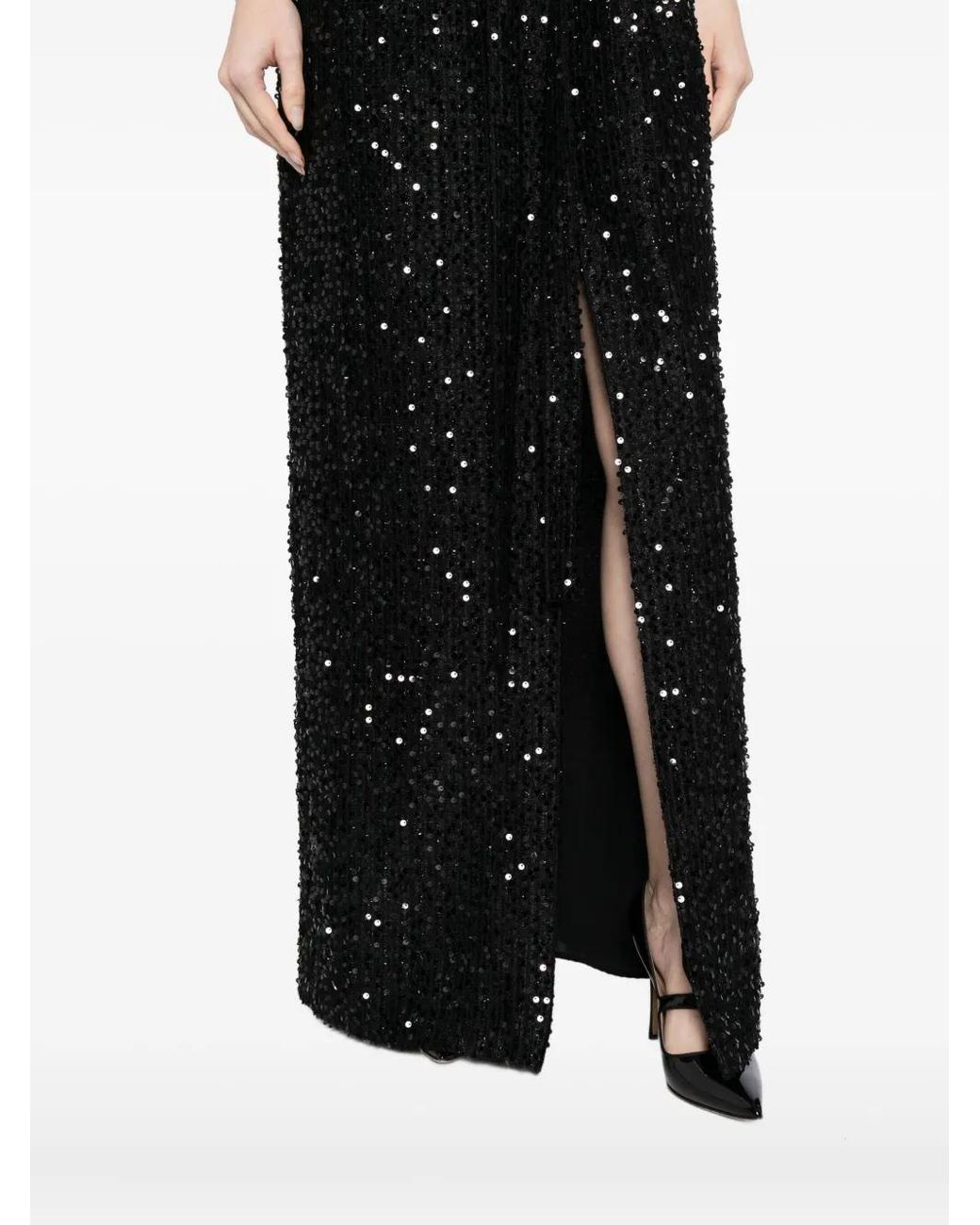 Sachin & Babi Black Sylvain Sequinned Maxi Dress