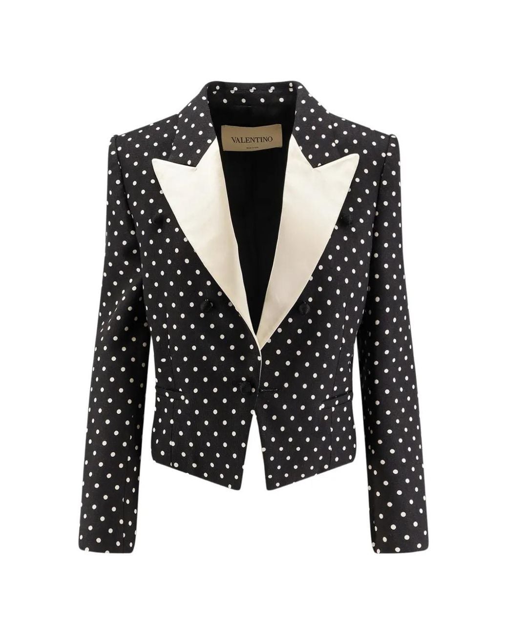 Valentino Garavani Black Polka-Dot Tailored Blazer