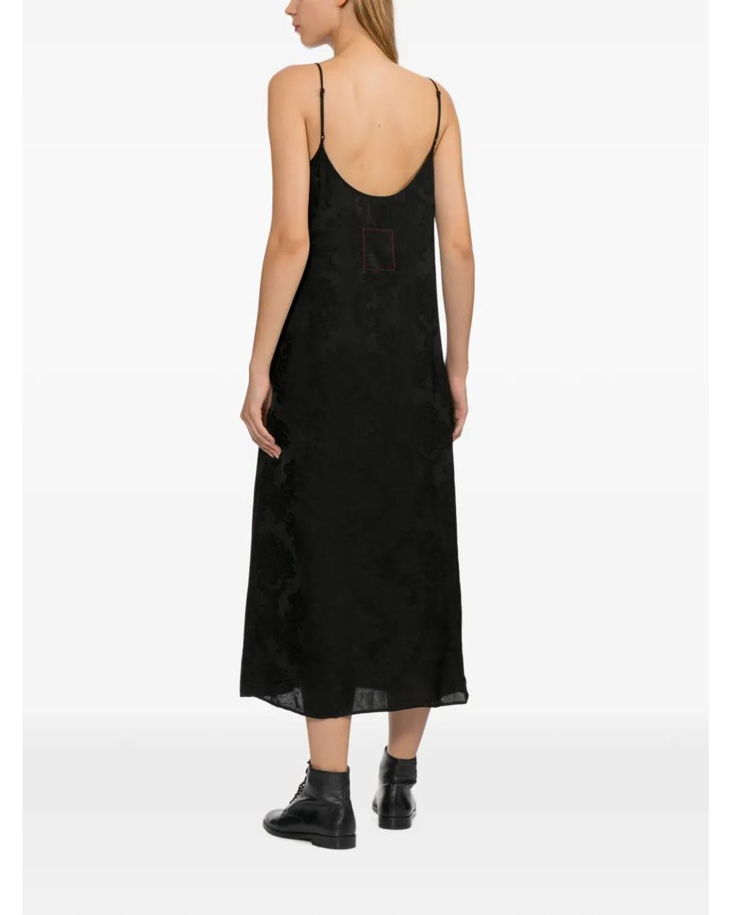 Uma Wang Black Velvet-Effect Panelled Dress