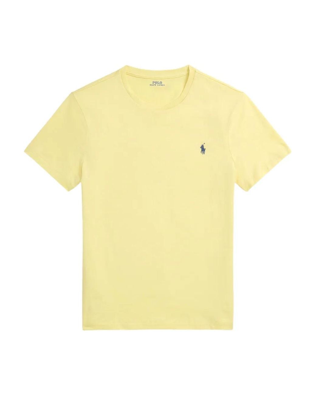 Polo Ralph Lauren Yellow Crewneck Embroidered Logo T-Shirt for men