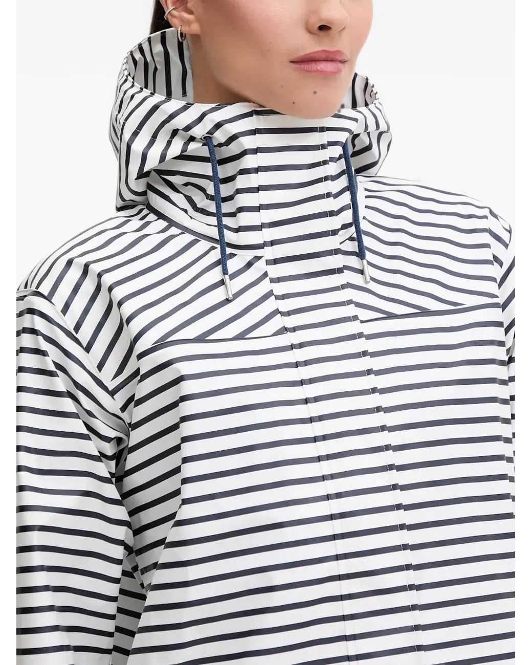 Helly Hansen Gray Striped-Pattern Parka Coat