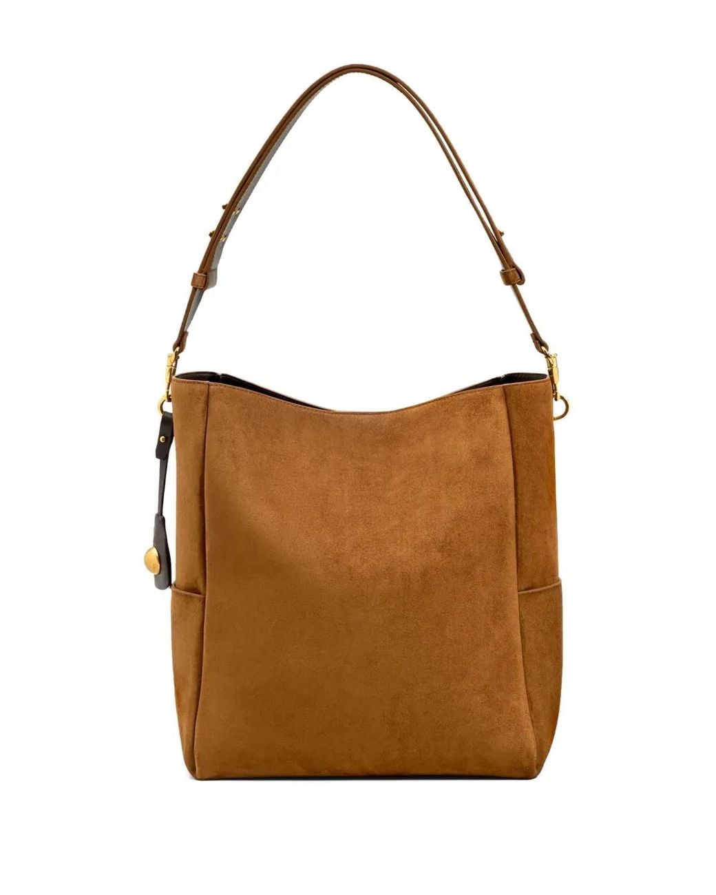 AMI Brown Large Carrousel Leather Bucket Bag