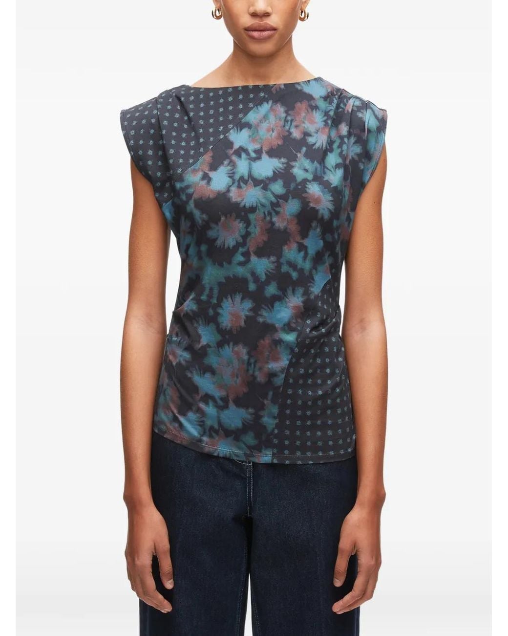 3.1 Phillip Lim Blue Draped Top