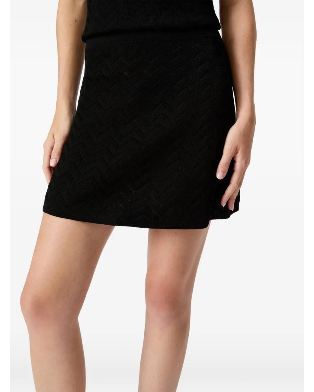 Missoni Black Chevron-Knit Mini Skirt