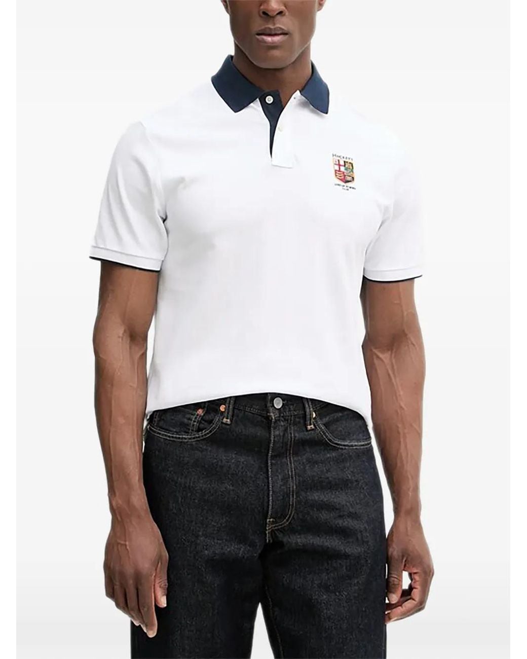 Hackett White Short-Sleeve Polo Shirt for men