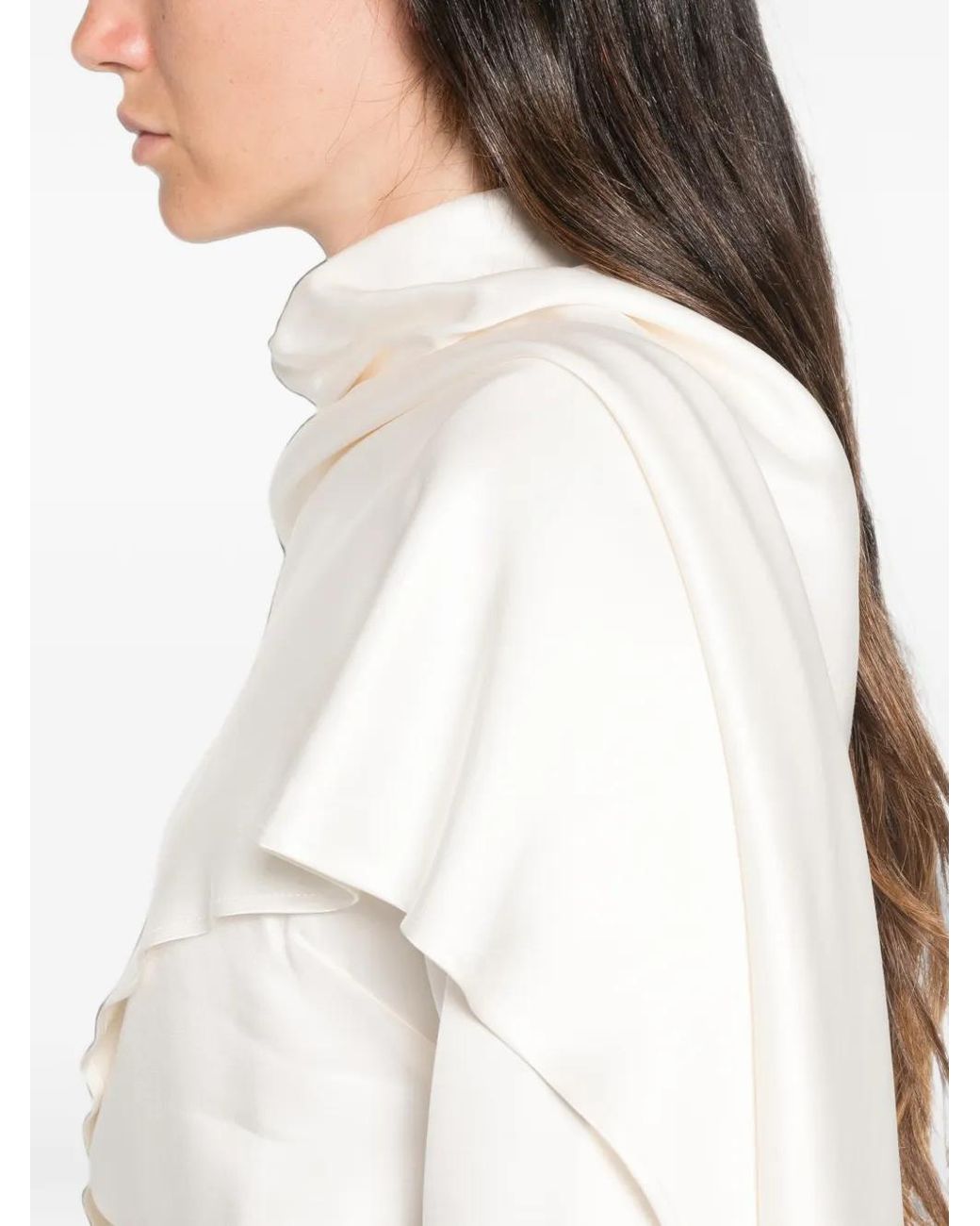 Blusa Drapeada Rohe de color White